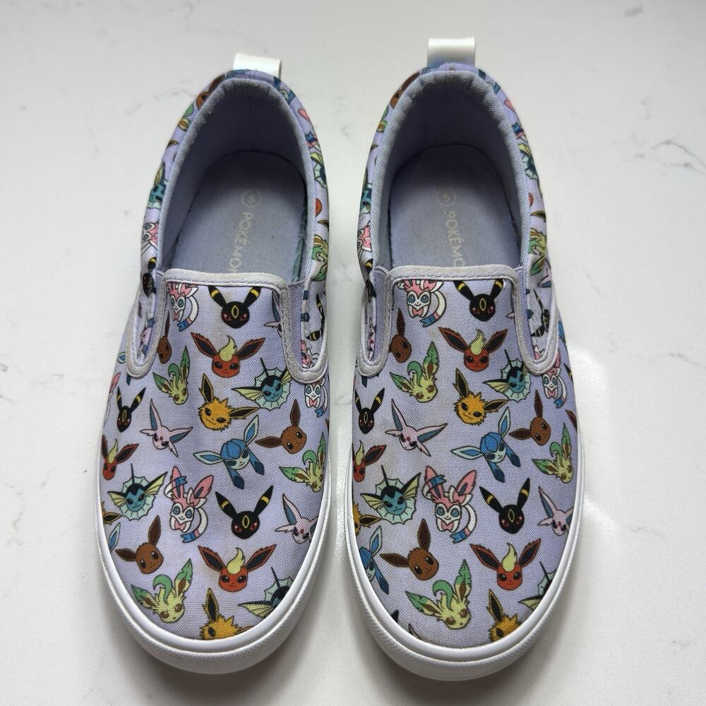 Ground Up Pokemon Shoes Youth Size 5 Purple SlipOn All Over Print Umbreon Eevee